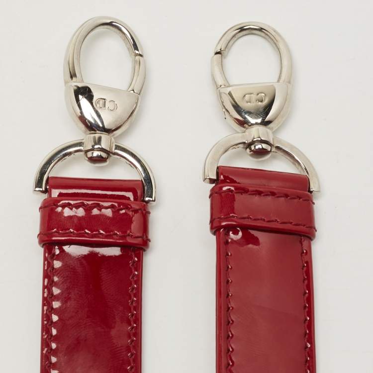 Dior Red Cannage Patent Leather Medium Lady Dior Tote