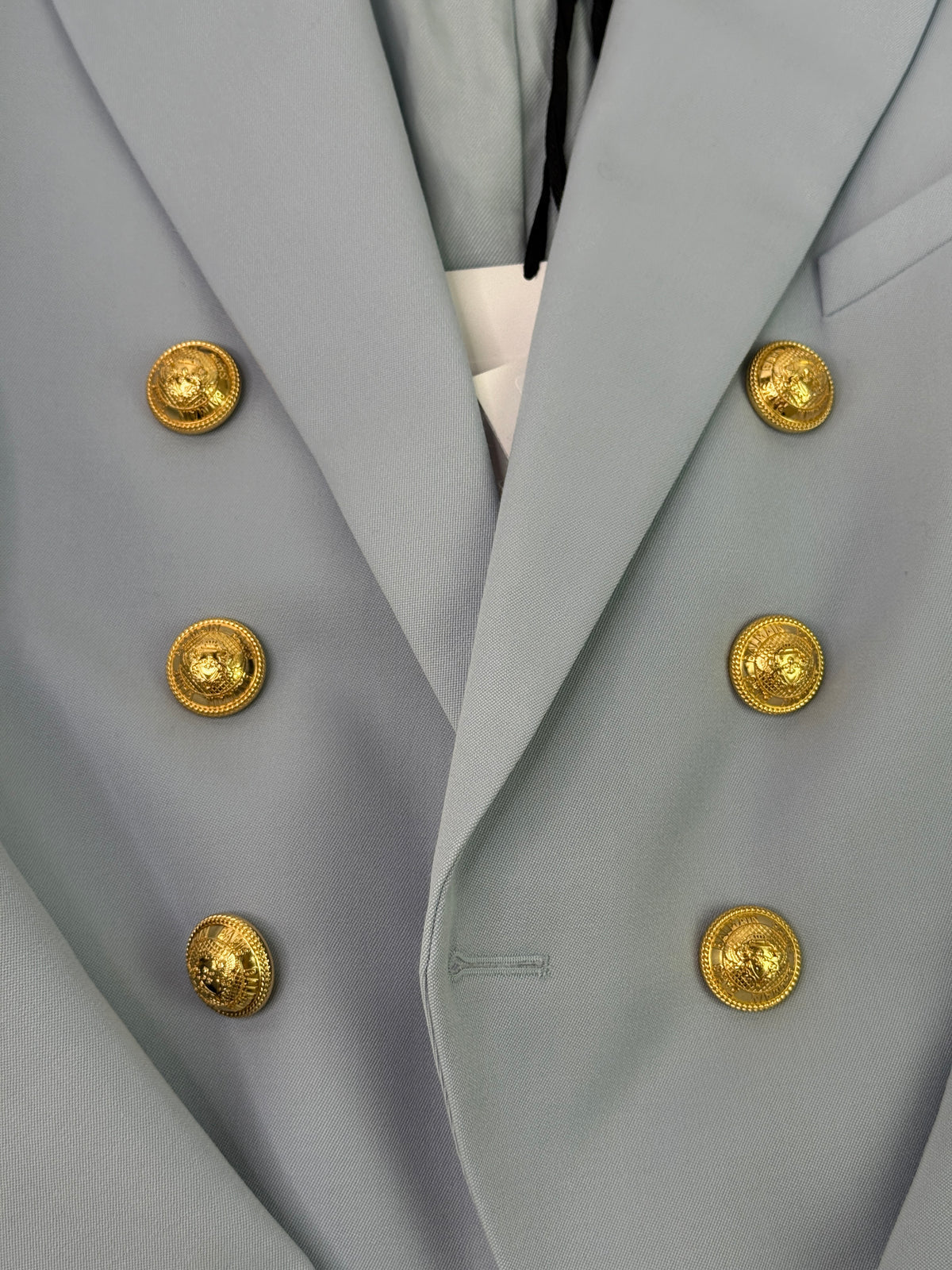 BALMAIN POWDER BLUE BLAZER (SIZE FR46/UK18)