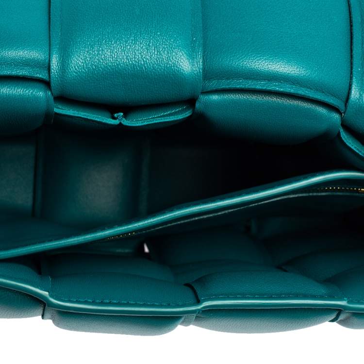Bottega Veneta Teal Green Padded Leather Cassette Shoulder Bag