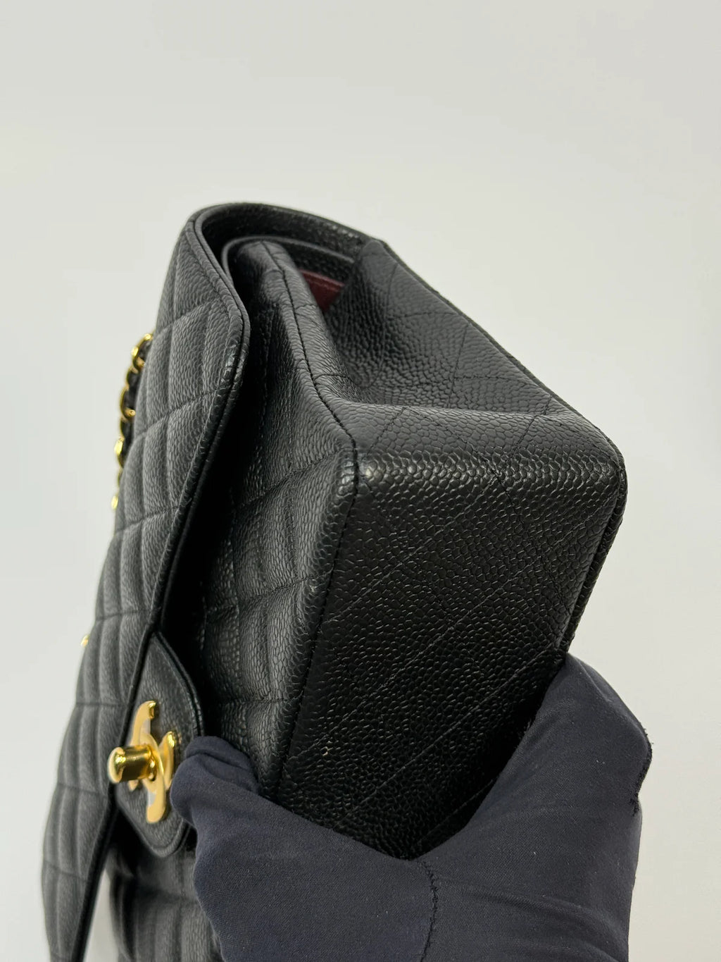 CHANEL SMALL CLASSIC DOUBLE FLAP IN BLACK CAVIAR LEATHER WITH GHW