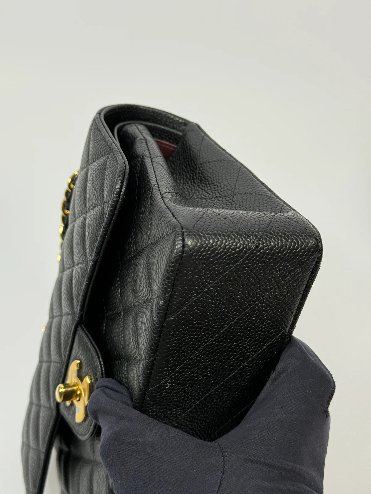 CHANEL SMALL CLASSIC DOUBLE FLAP IN BLACK CAVIAR LEATHER WITH GHW