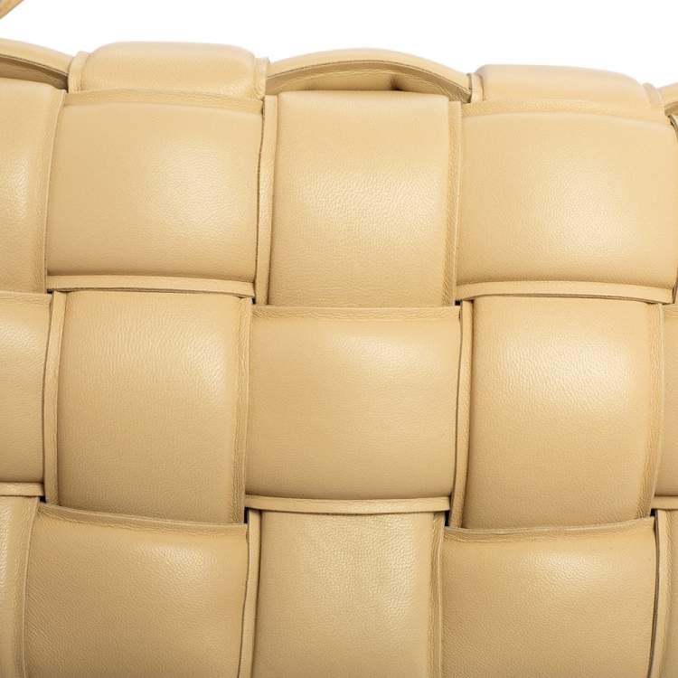 Bottega Veneta Beige Intrecciato Leather Padded Cassette Bag