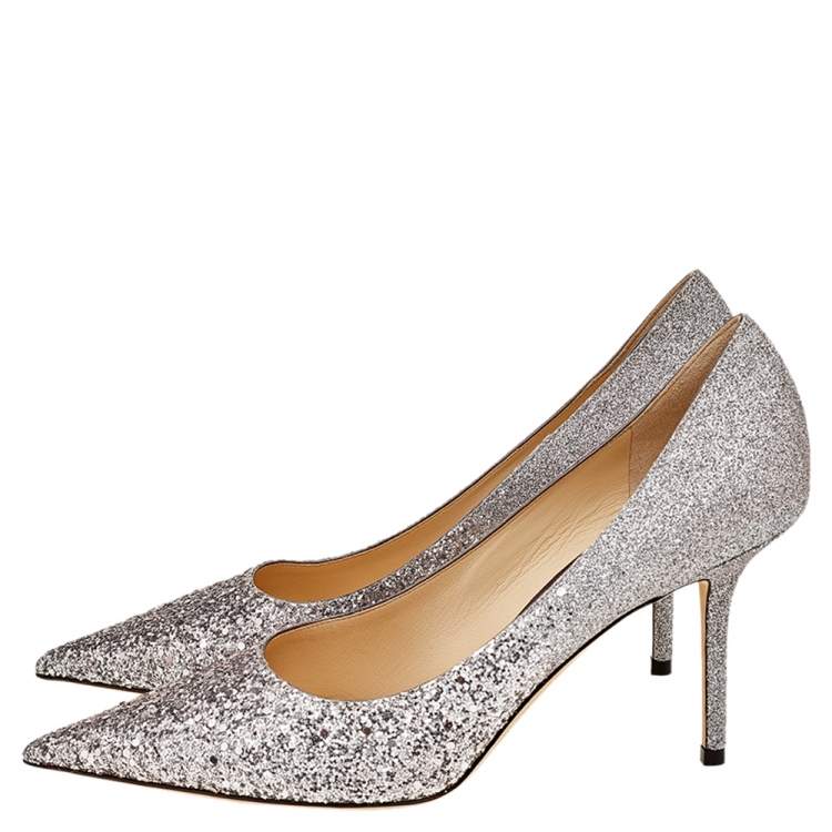 Jimmy Choo Light Lilac Glitter Love Pointed Toe Pumps Size 40