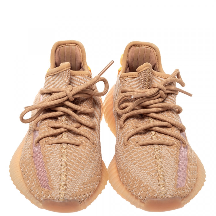 Yeezy x Adidas Beige Cotton Knit And Mesh Boost 350 V2 Clay Sneakers Size 36