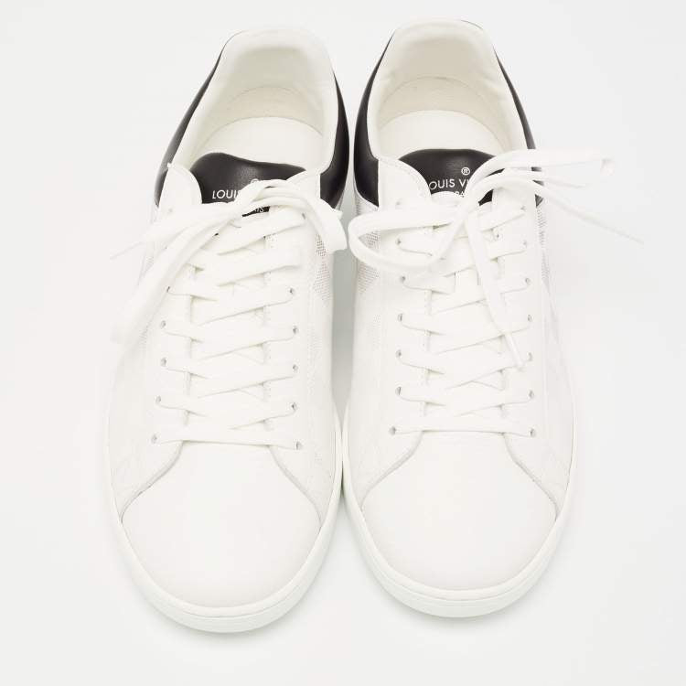 Louis Vuitton White/Black Leather Gradient Check Print Luxembourg Sneakers Size 41