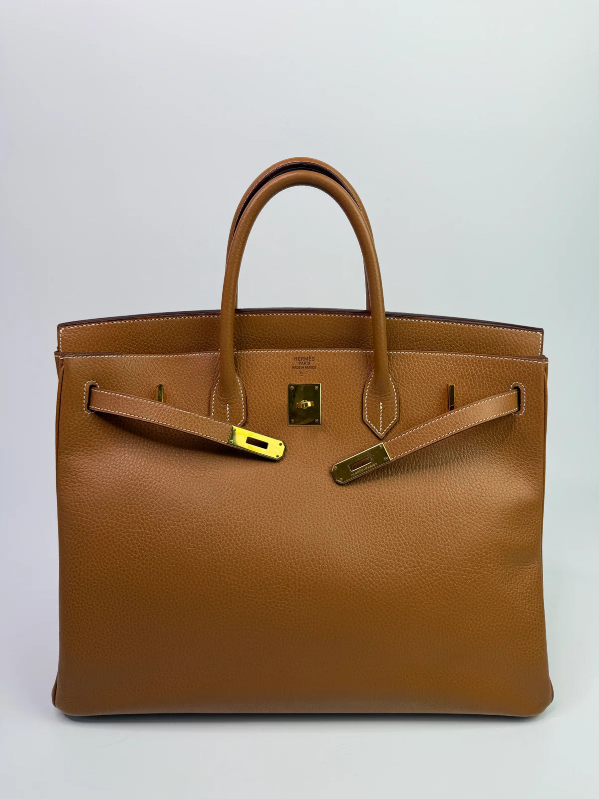 HERMÈS BIRKIN 40 IN GOLD COURCHEVEL LEATHER WITH GHW